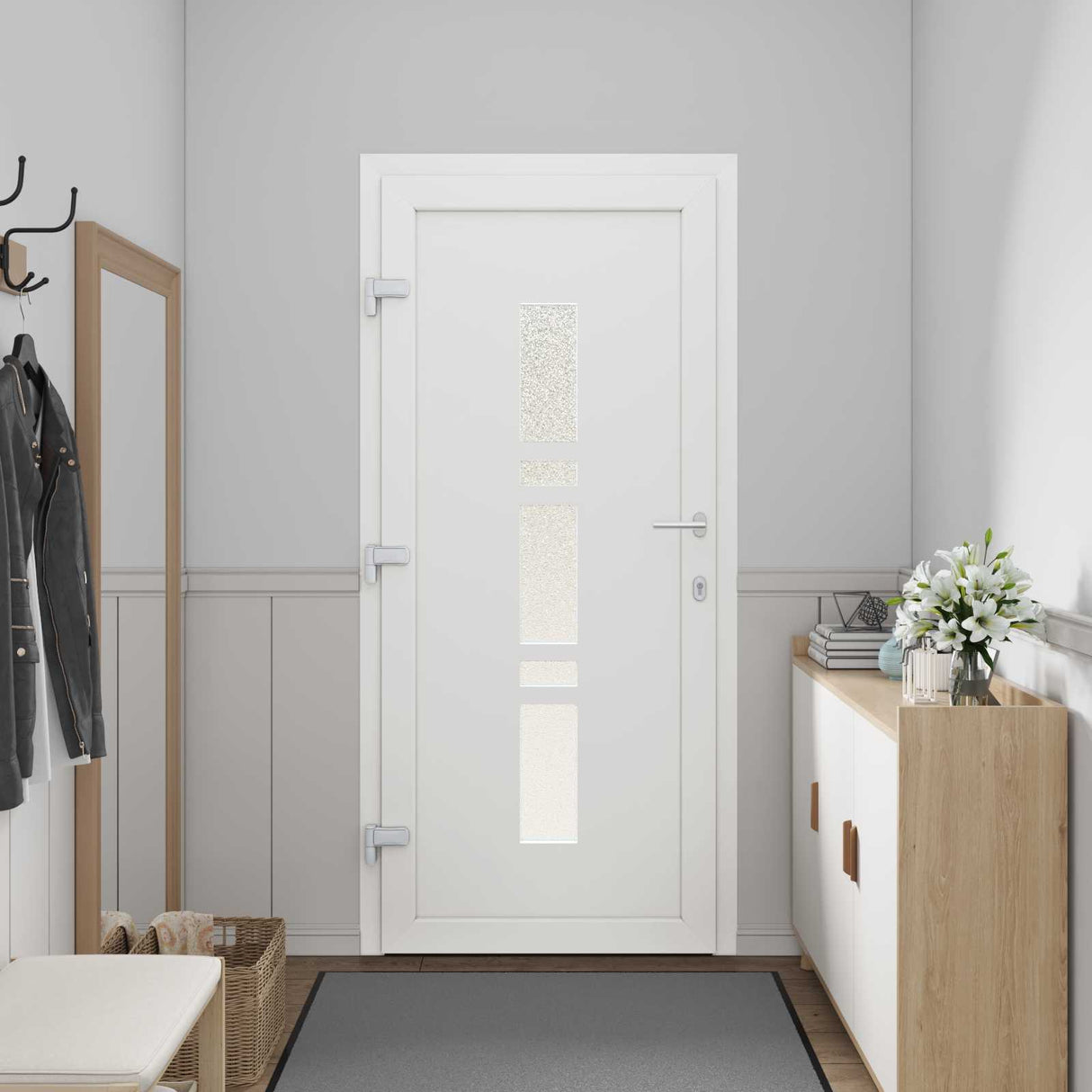 vidaXL Voordeur Antracietkleurig 88 x 200 cm PVC