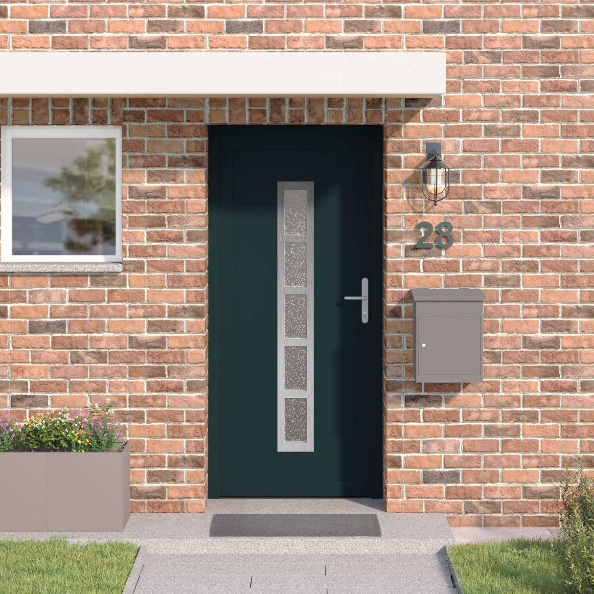 vidaXL Front Door White 88 x 200 cm PVC