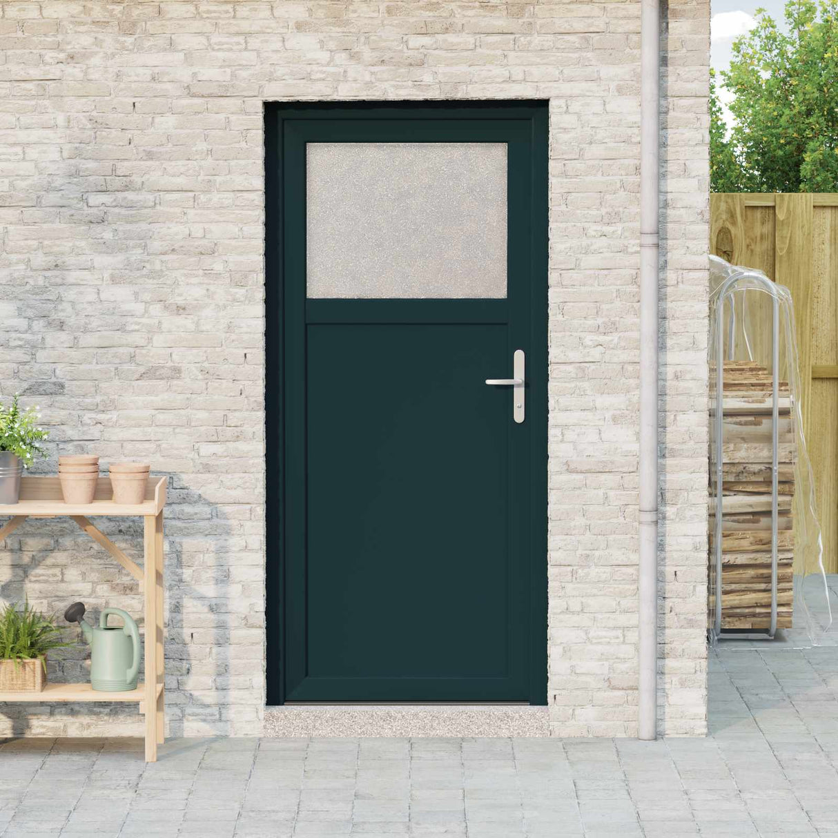 vidaXL Zij-ingang deur Antracietkleurig 98 x 198 cm PVC