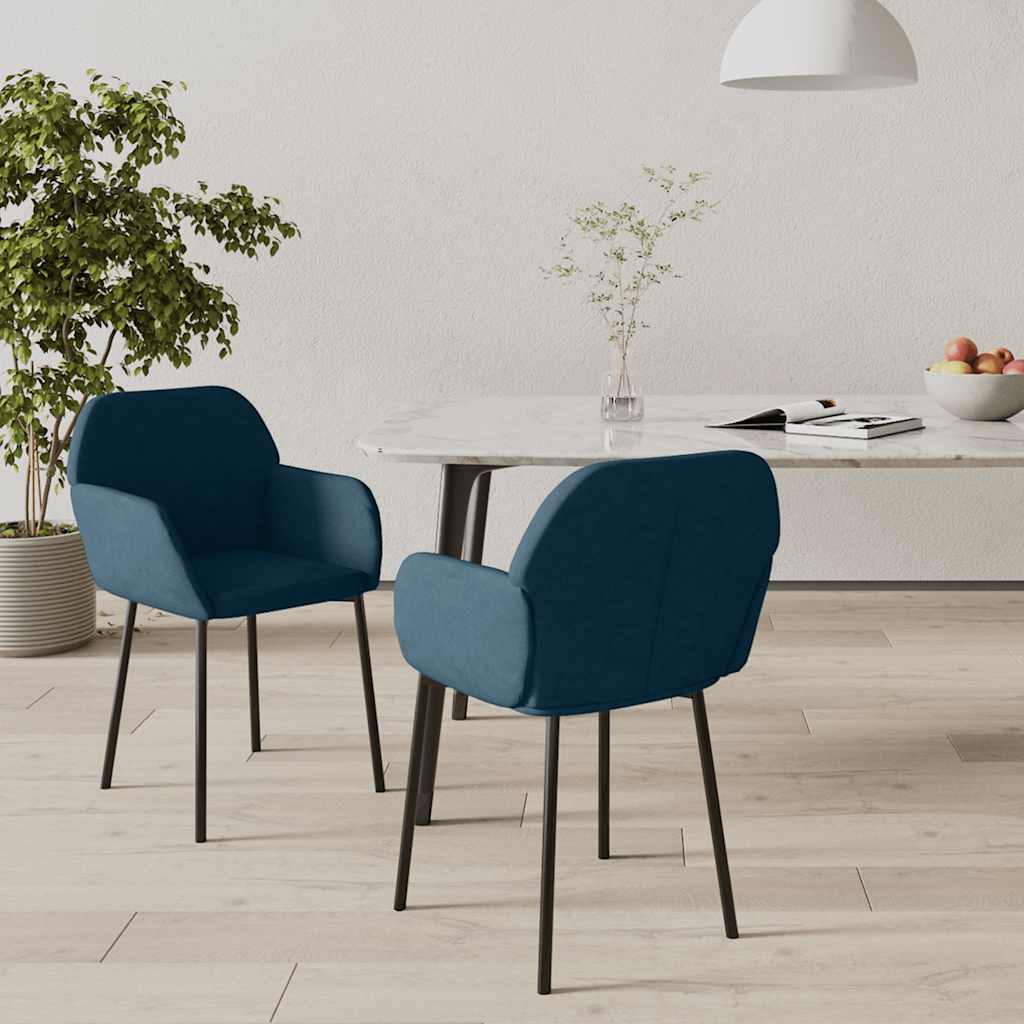 vidaXL Dining Chairs 2 pcs velvet blue