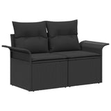 vidaXL Bankstel 6 st Zwart Poly Rattan en Staal