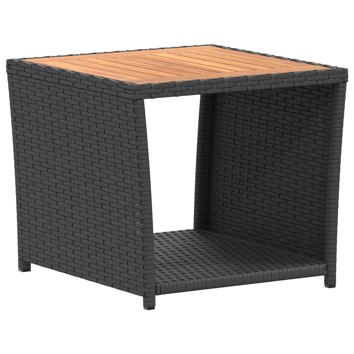vidaXL Bankstel 6 st Zwart Poly Rattan en Staal