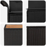 vidaXL Bankstel 6 st Zwart Poly Rattan en Staal