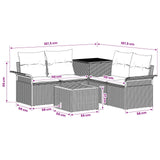 vidaXL Bankstel 6 pcs 4-Aantal zitplaatsen Zwart Poly Rattan en Staal