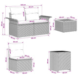 vidaXL Bankstel 6 pcs 4-Aantal zitplaatsen Zwart Poly Rattan en Staal