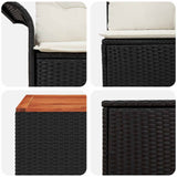 vidaXL Bankstel 6 pcs 4-Aantal zitplaatsen Zwart Poly Rattan en Staal