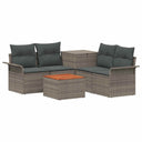 vidaXL Bankstel 6 pcs 4-Aantal zitplaatsen Zwart Poly Rattan en Staal