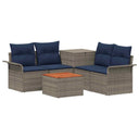 vidaXL Bankstel 6 pcs 4-Aantal zitplaatsen Zwart Poly Rattan en Staal