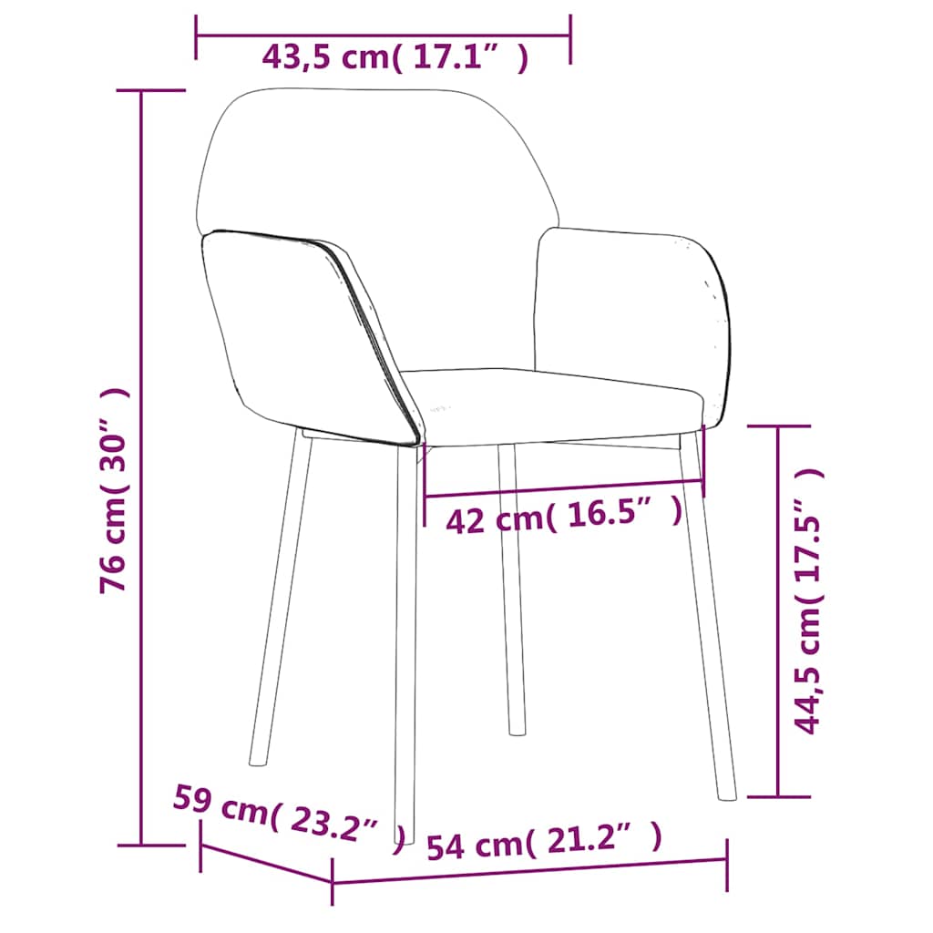vidaXL Dining Chairs 2 pcs velvet blue