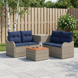 vidaXL Bankstel 6 st Zwart Poly Rattan en Staal