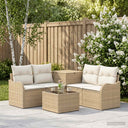 vidaXL Bankstel 6 st Zwart Poly Rattan en Staal