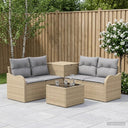vidaXL Bankstel 6 st Zwart Poly Rattan en Staal