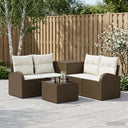 vidaXL Bankstel 6 st Zwart Poly Rattan en Staal