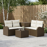 vidaXL Bankstel 6 st Zwart Poly Rattan en Staal
