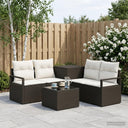 vidaXL Bankstel 6 st Zwart Poly Rattan en Staal