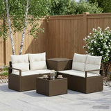 vidaXL Bankstel 6 st Zwart Poly Rattan en Staal