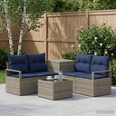 vidaXL Bankstel 6 st Zwart Poly Rattan en Staal