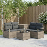 vidaXL Bankstel 6 st Zwart Poly Rattan en Staal