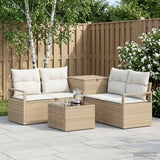 vidaXL Bankstel 6 st Zwart Poly Rattan en Staal