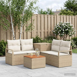 vidaXL Bankstel 6 st Zwart Poly Rattan en Staal