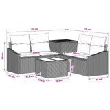vidaXL Sofa Set 6 pcs Black Poly Rattan and Steel
