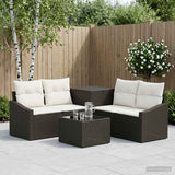 vidaXL Sofa Set 6 pcs Black Poly Rattan and Steel