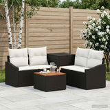 vidaXL Sofa Set 6 pcs Black Poly Rattan and Steel