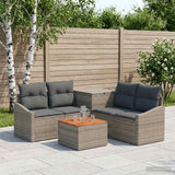 vidaXL Sofa Set 6 pcs Black Poly Rattan and Steel