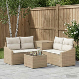 vidaXL Sofa Set 6 pcs Black Poly Rattan and Steel