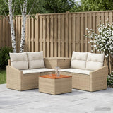 vidaXL Sofa Set 6 pcs Black Poly Rattan and Steel