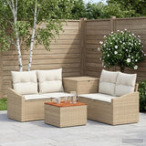 vidaXL Sofa Set 6 pcs Black Poly Rattan and Steel