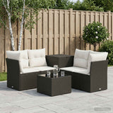 vidaXL Bankstel 6 st Zwart Poly Rattan en Staal