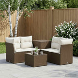 vidaXL Bankstel 6 st Zwart Poly Rattan en Staal