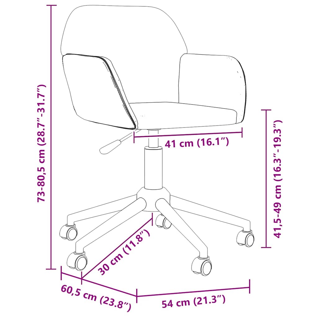 vidaXL Office Chair Swivel Fabric Light Grey