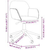 vidaXL Office Chair Swivel Fabric Light Grey