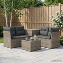 vidaXL Bankstel 6 st Zwart Poly Rattan en Staal