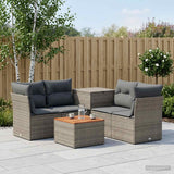 vidaXL Bankstel 6 st Zwart Poly Rattan en Staal