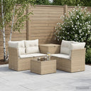 vidaXL Bankstel 6 st Zwart Poly Rattan en Staal