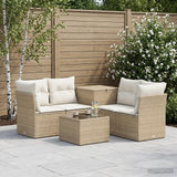 vidaXL Bankstel 6 st Zwart Poly Rattan en Staal