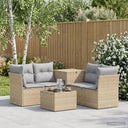 vidaXL Bankstel 6 st Zwart Poly Rattan en Staal