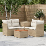 vidaXL Bankstel 6 st Zwart Poly Rattan en Staal