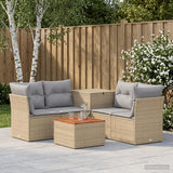 vidaXL Bankstel 6 st Zwart Poly Rattan en Staal