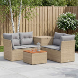 vidaXL Bankstel 6 st Zwart Poly Rattan en Staal