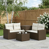 vidaXL Bankstel 6 st Zwart Poly Rattan en Staal