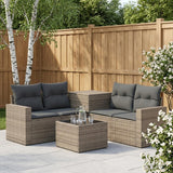 vidaXL Bankstel 6 st Zwart Poly Rattan en Staal