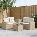 vidaXL Bankstel 6 st Zwart Poly Rattan en Staal