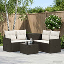 vidaXL 6-piece Sofa Set Black Poly Rattan and Steel