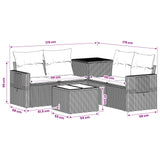 vidaXL 6-piece Sofa Set Black Poly Rattan and Steel