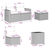 vidaXL 6-piece Sofa Set Black Poly Rattan and Steel