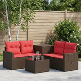 vidaXL 6-piece Sofa Set Black Poly Rattan and Steel